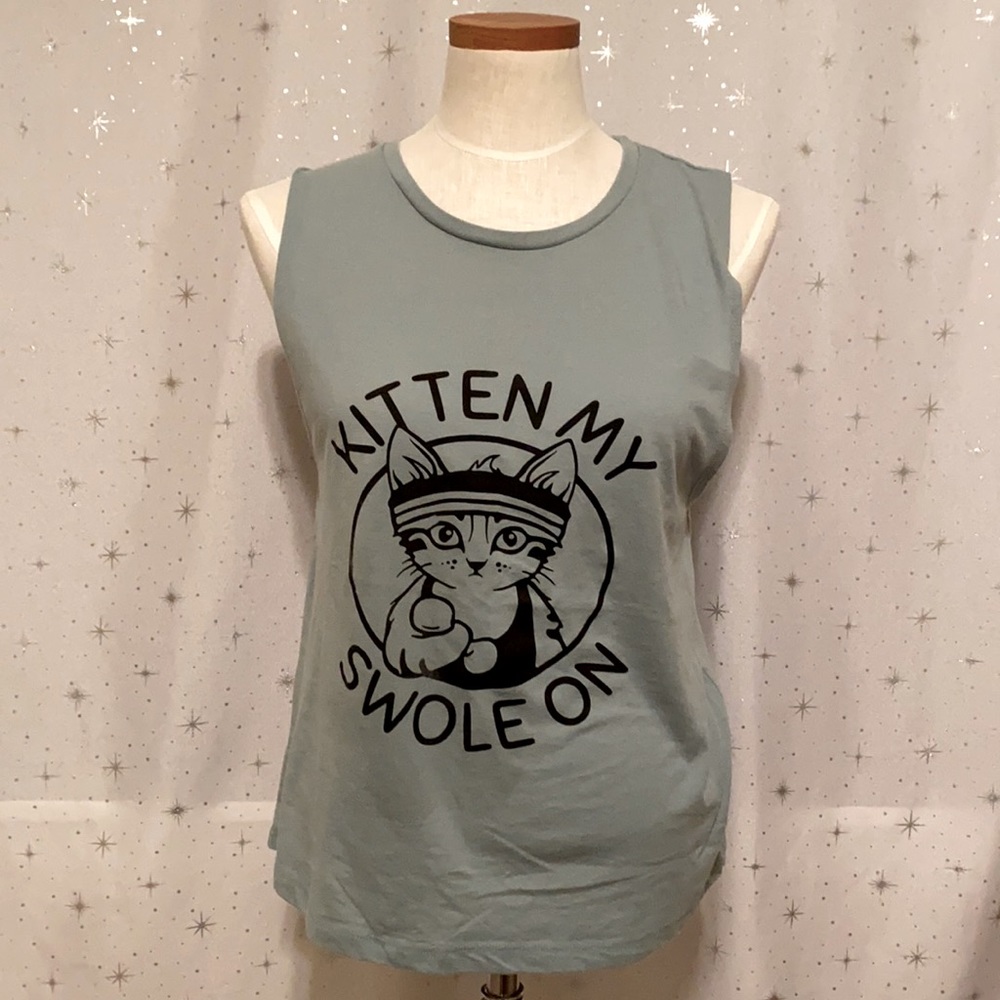 “Kitten my swole on” Sleeveless shirt